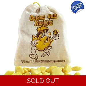 Gold Nuggets Bubble Gum Bag - Original Golden Bubblegum Bags